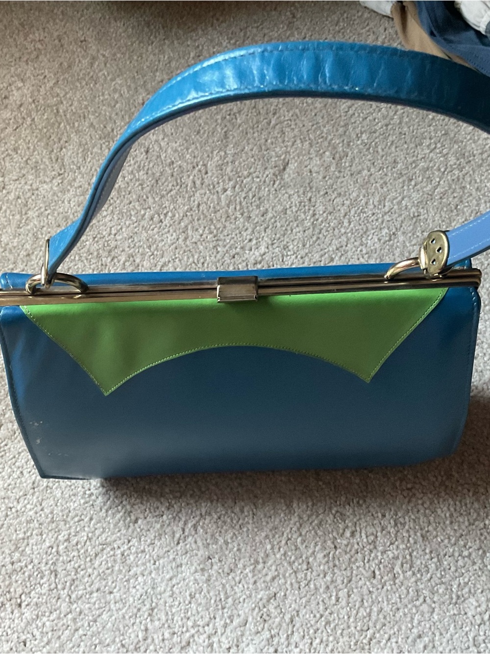 Vintage blue and green leather purse Life Stride Brand - Picture 3 of 9